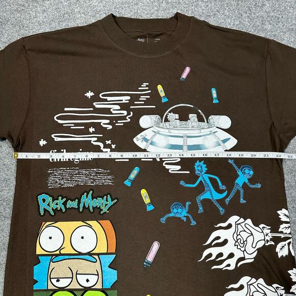 Civil Regime Rick and Morty Citadel of Ricks Large Shirt Brown NWT - Picture 4 of 9